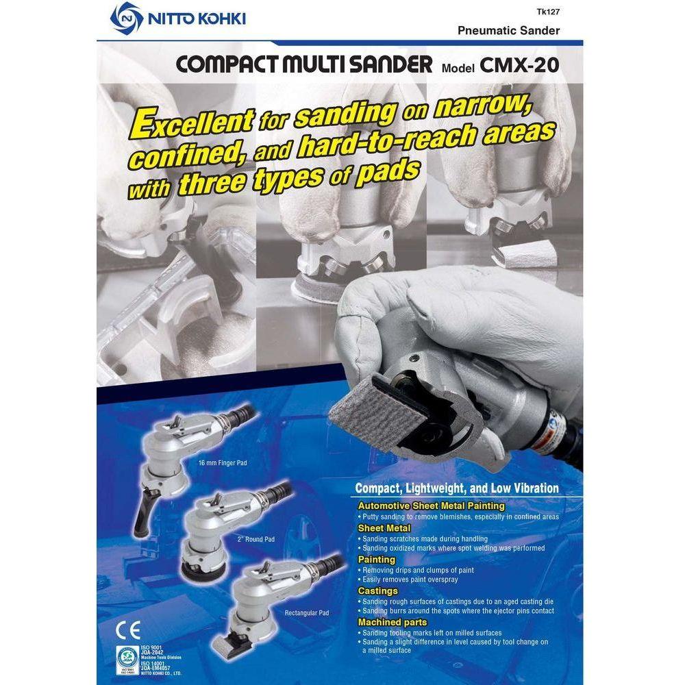 Nitto Kohki CMX-20 Pneumatic Air Compact Multi Sander - KHM Megatools Corp. Nitto Kohki CMX-20 Pneumatic Air Compact Multi Sander - KHM Megatools Corp.
